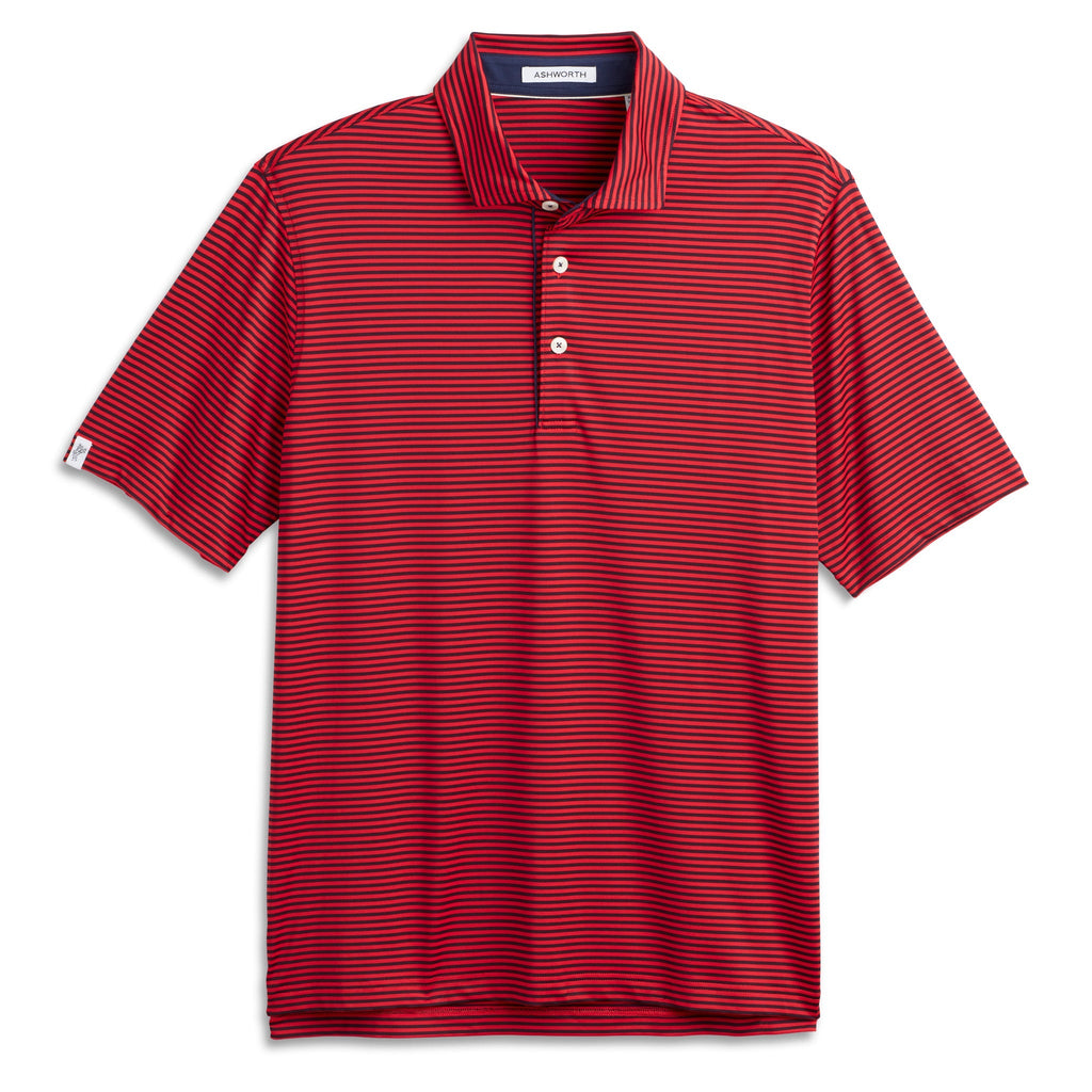 Striped Tech Jersey Polo Ashworth