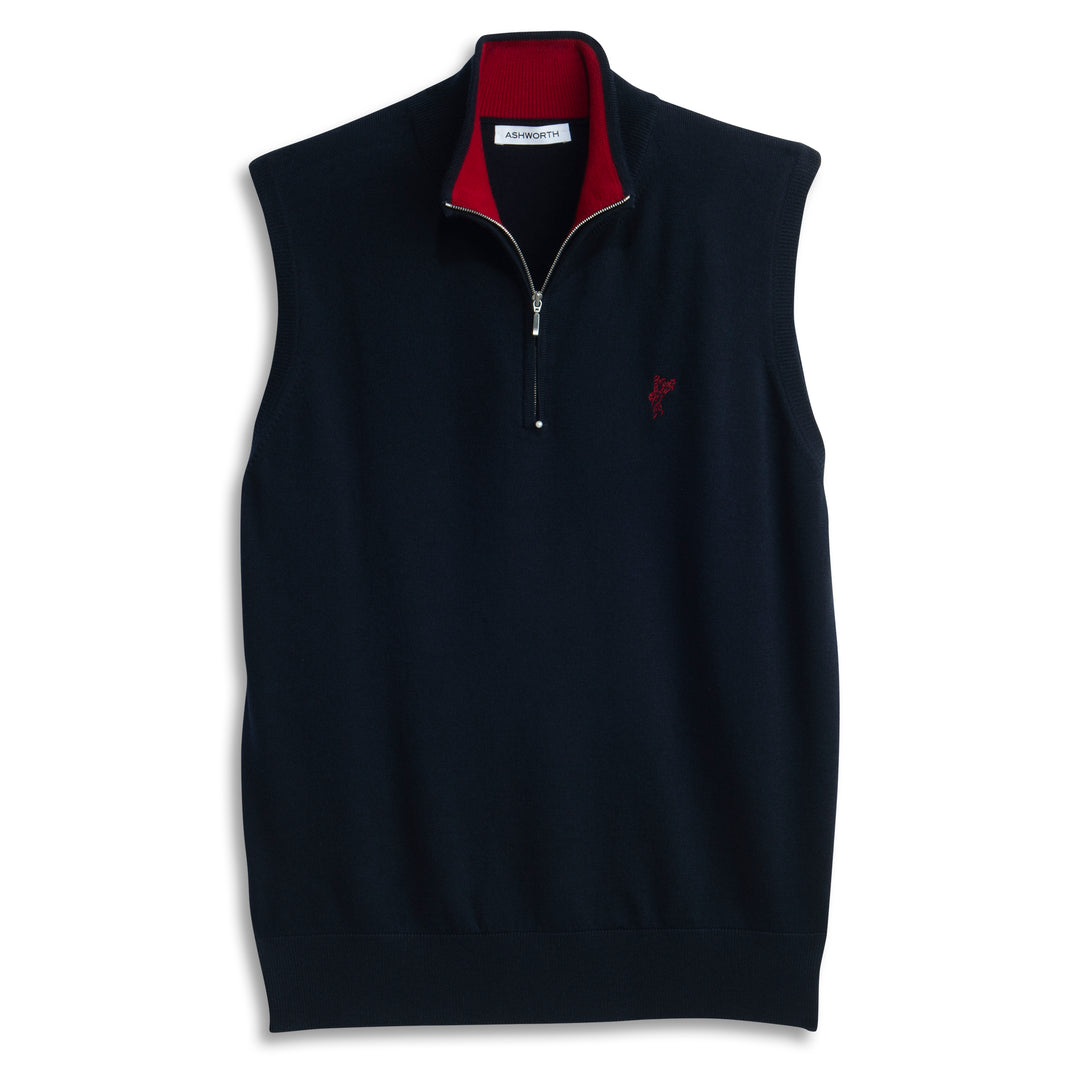 Merino Wool Quarter Zip Vest - Ashworth